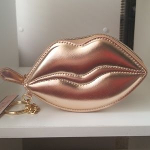 Victoria's Secret lips keychain zippered pouch